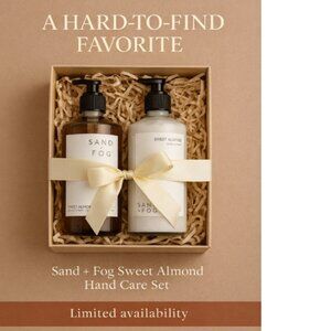 Sand + Fog Sweet Almond Hand Soap & Lotion Set – Rare Scent in a Matching Duo